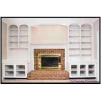 example of the bookcase audio/visual hearth fireplace mantle surround type of work.