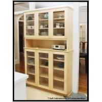 Contemporary maple dish cabinet.