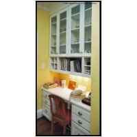 Flat panel in frame, concealed hinges, brush painted